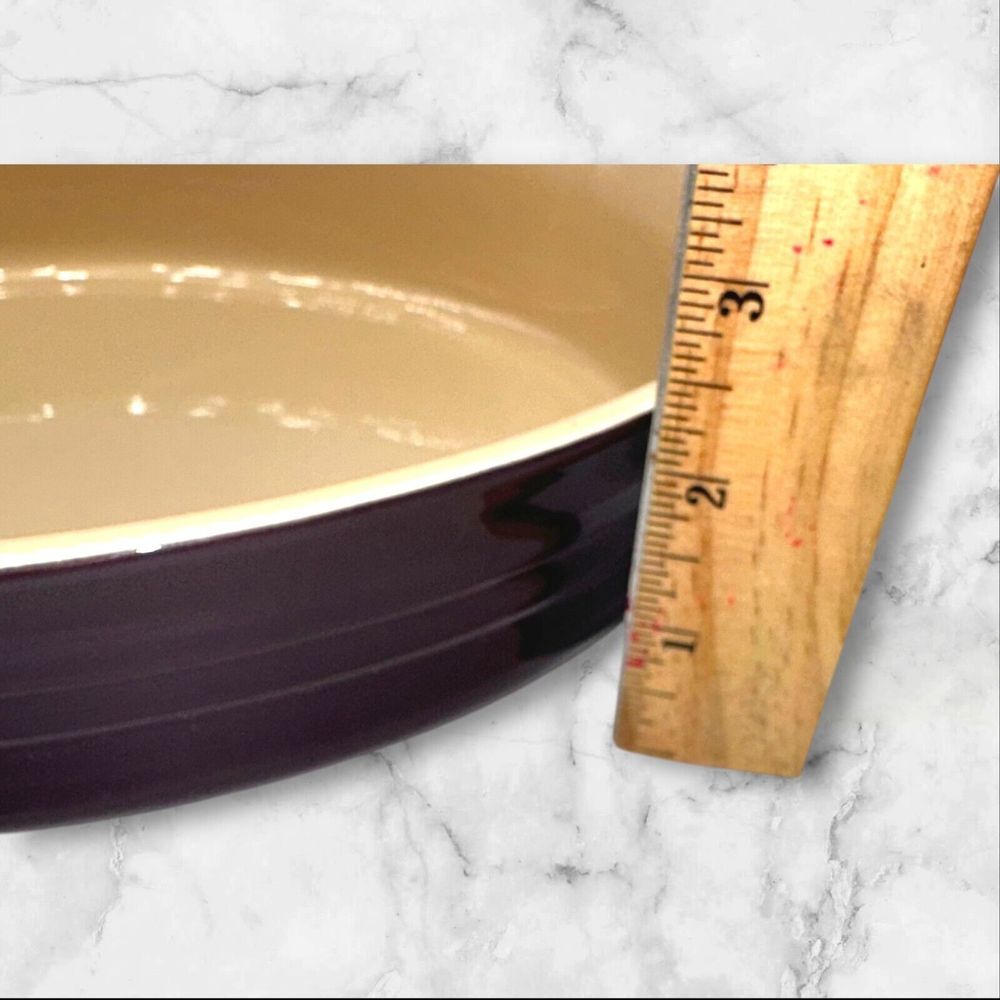 Le Creuset RARE Oval Baker Gratin Dish 10 28 Casserole Stoneware CASSIS Retired - Picture 12 of 13